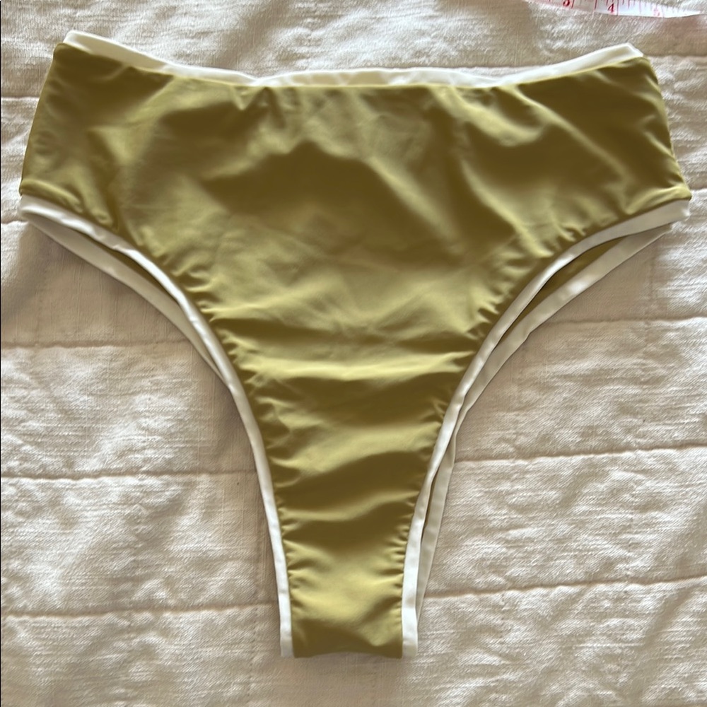 Mikoh Swim | NWOT | Waikui High-Waisted Olive Bikini Bottom | XL